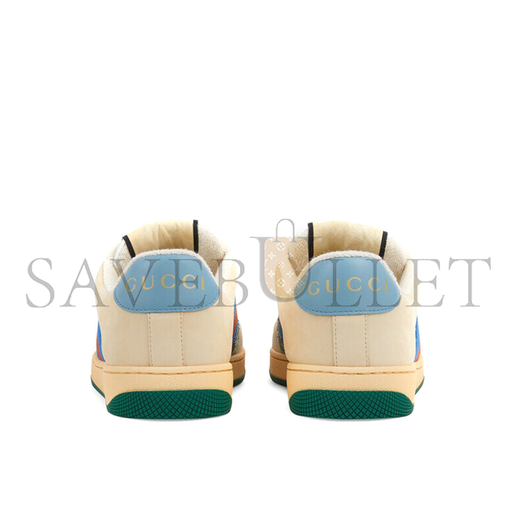 GUCCI SCREENER GG LOGO SNEAKERS 'BEIGE BLUE' 677423